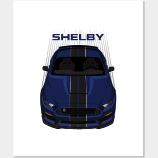 Ford Mustang Shelby GT350 2015 - 2020 - Kona Blue - Black Stripes Posters and Art